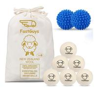 FastGuys® Lot de 6 + 4 boules de séchage en laine extra larges naturelles et réutilisables Dryer Balls