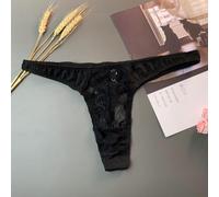 Fastigeaty Sous-vêtement extensible en dentelle pour homme | Tissu en maille transparente, respirant pour plus de confort, coupe extensible, string design, lingerie sensuelle