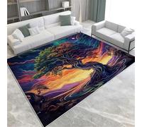 FASTLATE Affiches Psychédéliques Rapis De Sauvetage Sauvetage Tapis Lavable Risqueur Soft Fluffy Non Glisser Le Pile Courte pour Le Salon Chambre À Manger Bureau De Cuisine Et Pépinière,160x230 Cm