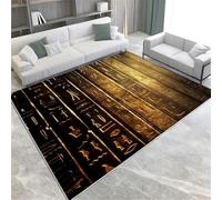 FASTLATE Tapis De Zone d'or Hiéroglyphes Égyptiens Anciens Lavable Plux Et Moelleux Pile Court À Pile Courte 60 X 90 Cm pour Salle À Manger Et Salons De Chambre À Coucher,120 X 170 Cm