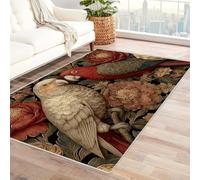 FASTLATE Tapis Épais Botanique avec Envers Antidérapant pour Appartement Birdie pour Grenier, Loft, Sensation Confortable, Chaud, Léger, Facile À Déplacer (Couleur) -90 X 150 Cm,Couleur,90 X 120 Cm