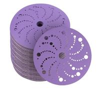 FASTPLUS Lot de 50 disques de ponçage propres, 150 mm, grain 180, multi-trous, durable, pratiquement anti-poussière pour une utilisation sur carrosserie, ponçage du bois et ponçage du métal