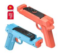 FASTSNAIL Gun Grips pour Nintendo Switch 2 Joycon, Pistole de jeu avec design antidérapant, Support de manette compatible avec Big Buck Hunter, House of the Dead & More (bleu et orange, 2 packs)