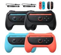 FASTSNAIL Pack de 4 Poignées pour Switch 2/Switch 1/OLED, Antidérapant Kit de Poignée Compatible avec Nintendo Switch 2 pour JoyCon 2, Manette Accessoire pour Switch 2/1