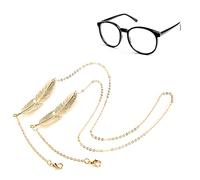 FastUU Chaîne de Couverture de Visage, Accessoire de Bijoux en Alliage Ferme, résistant à la Rouille, chaîne de Lunettes, Pendentif en Plumes pour Les Voyages, Les Hommes et Les Femmes pour Les