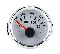 FastUU Jauge de température de l'eau, jauge de température d'eau de Bateau étanche 52mm / 2in, Compteur de température d'eau de Moteur Marin pour Bateau, Camping-Car, Voiture, Camion(Cadran Blanc)