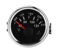 FastUU Jauge de température de l'eau, jauge de température d'eau de Bateau étanche 52mm / 2in, Compteur de température d'eau de Moteur Marin pour Bateau, Camping-Car, Voiture, Camion(Cadran Noir)