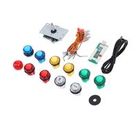 FastUU Pièces de Bricolage de Jeu d'arcade Classique, Ensemble de Joystick de Jeu d'arcade Bricolage, Panneau de Commande de Puce d'ordinateur USB, Bouton 10Xgamepad avec lumière pour PS3 / PC