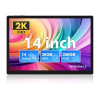 FASTWD 2025 Newest Tablette Android 14 Pouces 14 Tablette, 5G WiFi(SIM non supportée), 36 Go RAM+256 Go ROM, 11580 mAh,2000 x 1200 incell FHD+,Widevine L3,13 MP+8 MP,GPS/BT5/Tablette avec étui, Gris