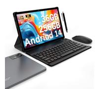 FASTWD Tablette 11 Pouces Android 14 Tablet,2025 Newest Tablette Con 4G LTE /5G WiFi,36GB RAM+256GB ROM,9580mAh,2000 * 1200 incell FHD,Widevine L3,GPS/BT5/Tablette avec étui,Gris