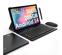 FASTWD Tablette 11 Pouces Android 14 Tablet,2025 Newest Tablette Con 4G LTE /5G WiFi,36GB RAM+256GB ROM,9580mAh,2000 * 1200 incell FHD,Widevine L3,GPS/BT5/Tablette avec étui,Nero