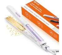 Faszin Fer à Lisser Professionnel 2 en 1 Titane Ionique Chauffe en 20 Secondes Ecran LCD pour Lisser, Boucler et Coiffer avec Précision, Mieux que les Fer à Lisser Larges