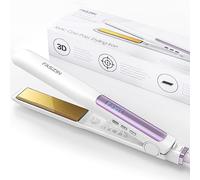 Faszin Fer à lisser professionnel 2 en 1 titane ionique titane 20 secondes | Pour lisser, coiffer les boucles, brillance intense, affichage numérique, température réglable, léger