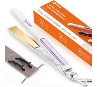 Faszin Lisseur Cheveux avec Plaques en Titane Lisse, Fer a Lisser Négatifs Ions Protect, 20S Chauffe Rapide, Écran LCD, Voltage Universel, Lisseur Boucleur Cheveux 2 en 1-Ivoire