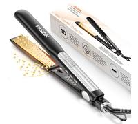 Faszin Lisseur Cheveux avec Plaques en Titane Lisse, Fer a Lisser Négatifs Ions Protect, 20S Chauffe Rapide, Écran LCD, Voltage Universel, Lisseur Boucleur Cheveux 2 en 1-Noir fumé