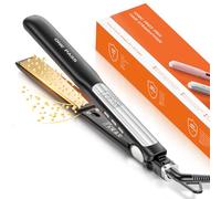 Faszin Lisseur Cheveux avec Plaques en Titane Lisse, Fer a Lisser Négatifs Ions Protect, 20S Chauffe Rapide, Écran LCD, Voltage Universel, Lisseur Boucleur Cheveux 2 en 1（Noir）
