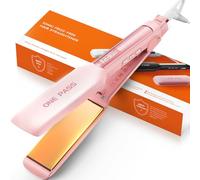 Faszin Lisseur Cheveux Plaque Large 42mm Professionnel, Plaques en Titane avec Ions Négatifs, Chauffage Rapide en 30s, Affichage Température en Temps Réel, 11 Niveaux de Température (130-230℃) (Rose)