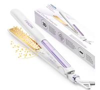 Faszin Lisseur cheveux 2-en-1 – Ionique Protect, plaques titane, chauffe 20s, écran LCD – Blanc