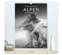Faszination Alpen in Schwarz-Weiß (hochwertiger Premium Wandkalender 2027 DIN A2 hoch), Kunstdruck in Hochglanz: Die erhabene Magie der Alpen zeitloser Fotografie