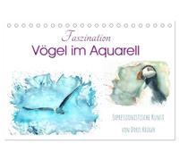 Faszination Vögel im Aquarell - Expressionistische Kunst von Doris Krüger (Tischkalender 2026 DIN A5 quer), CALVENDO Monatskalender: ... - Malerei exotischer und heimischer Vögel