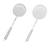 Fat, 2 Piece Fine Mesh Long Handle Oil Strainer Long Tail Grease Filtering Kitchen Tool Design, Durable Stainless Steel Set, Oil for Frying Hot Pot Cooking