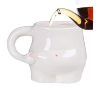 Fat Belly Tasse à café - 320 ml - Tasse en céramique Chubby | Tasses faites à la main en forme de ventre avec poignée | Jolie tasse à thé pour petit déjeuner, cadeau pour les parents, vaisselle