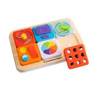 Fat Brain Toys PlayTab Essential Set, Tableau d’Activités Sensoriel Magnétique, Motricité Fine, Jouet Éducatif Bébé, Textures et Engrenages, dès 12 Mois