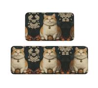 Fat Cat Lot de 2 tapis de cuisine antidérapants pour cuisine, buanderie et entrée