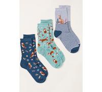 Fat Face FatFace 3 Pack Woodland Socks in a Gift Box vert Un an
