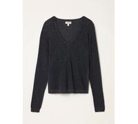 Fat Face FatFace Ada Navy Sparkle V Neck Knitted Jumper