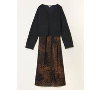 Fat Face FatFace Aileen Black Layered Animal 2 in 1 Midi Dress Black Layered Animal 16 R