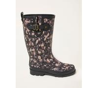 Fat Face FatFace Black Rubber Printed Welly