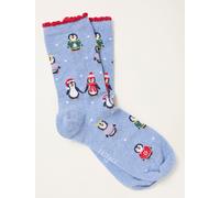 Fat Face FatFace Blue Christmas Penguin Socks