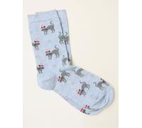 Fat Face FatFace Blue Halloween Cat Socks