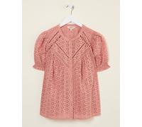 Fat Face FatFace Bonnie Rose Pink Broderie Blouse