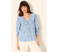 fatface FatFace Broderie Blouse bleu FR 48 Petite (EU 46 P)