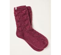 Fat Face FatFace Burgundy Red Pointelle Sparkle Lounge Socks