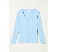 Fat Face FatFace Button Ribbed Long Sleeve Top bleu FR 46 (EU 44)