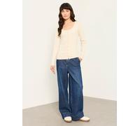 fatface FatFace Button Ribbed Long Sleeve Top crème FR 40 (EU 38)