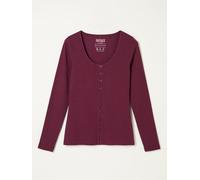 fatface FatFace Button Ribbed Long Sleeve Top violet FR 46 (EU 44)