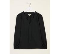 Fat Face FatFace Channon Black V-Neck Blouse