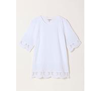 Fat Face FatFace Chloe White Crochet Detail T-Shirt