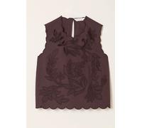 Fat Face FatFace Cutwork Shell Top Brun 44 R