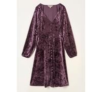 Fat Face FatFace Em Dark Purple Velvet Mini Dress Dark Purple EU 46 Long (UK 18 L)