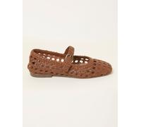 Fat Face FatFace en cuir tressé Mary Jane Flat Marron EU 36 (UK 3)