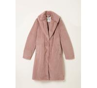 Fat Face FatFace Esme Dusky Pink Long Faux Fur Coat