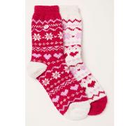 Fat Face FatFace Fairisle Fluffy Socks rouge Un an