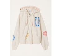 Fat Face FatFace Flora Ivory MCS Embroidered Zip Through Hoodie