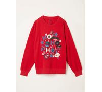 Fat Face FatFace Georgia Red Festive Graphic Crew Sweatshirt