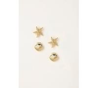 Fat Face FatFace Gold Tone 2 Pack of Seaside Stud Earrings